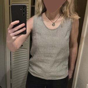 Striped Linen Sleeveless Top